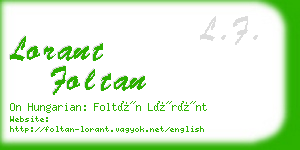 lorant foltan business card